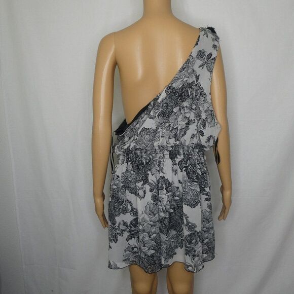 Torrid Black Silver Floral One Shoulder Tunic Top - Picture 11 of 12